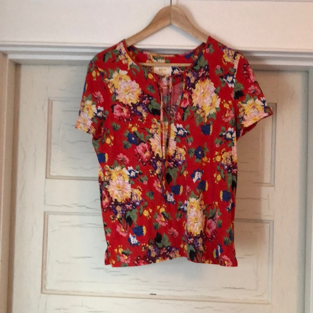 Floral blouse, 60% cotton and 40% modal purchased at Anthropologie